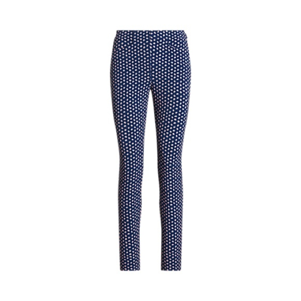RLX Ralph Lauren Navy Blue Polka Dot Skinny Pants